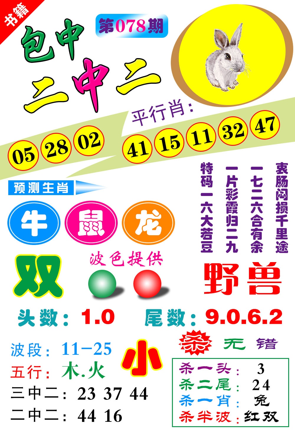 078期澳门预测生肖[图]