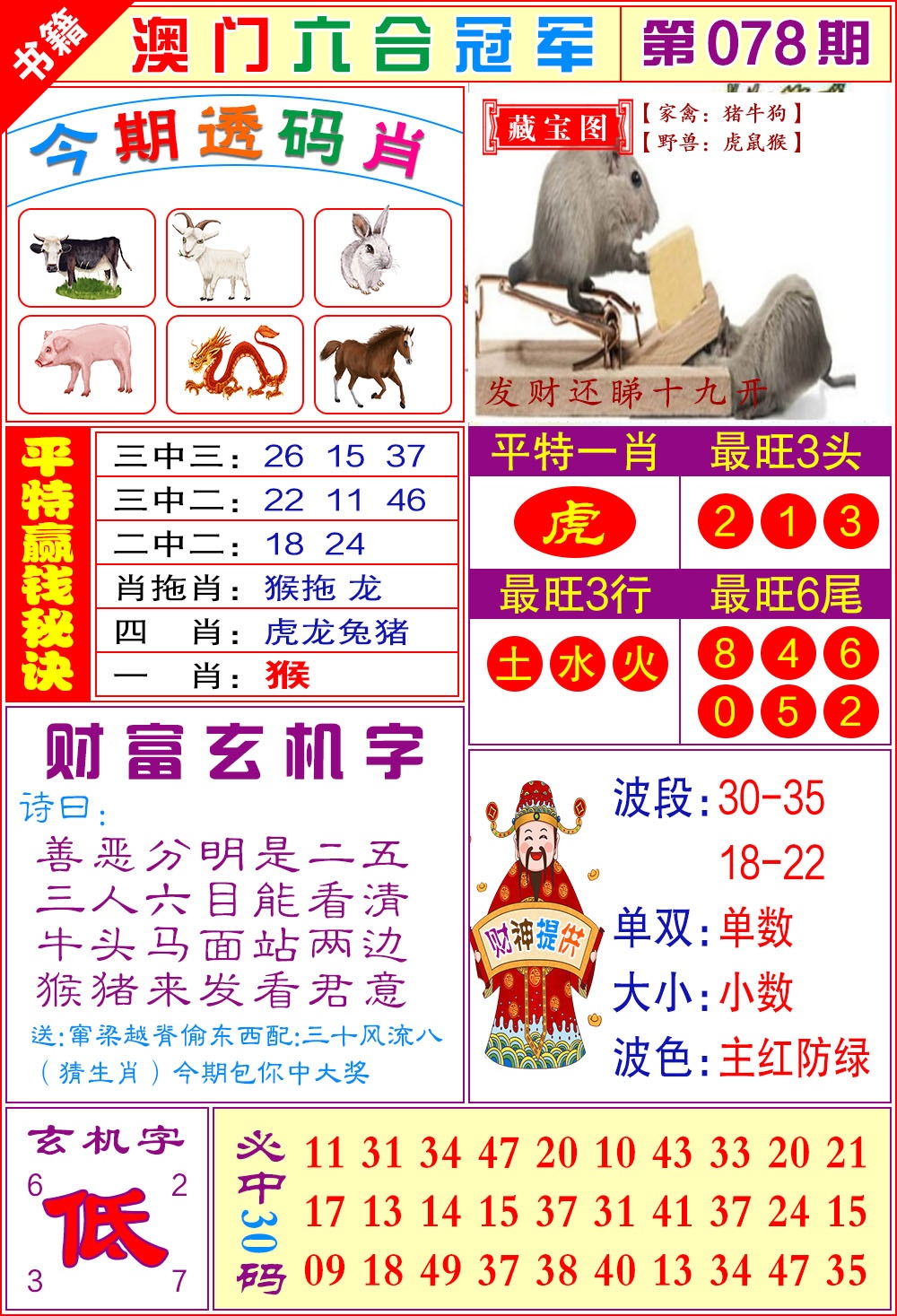 078期澳门六合冠军[图]